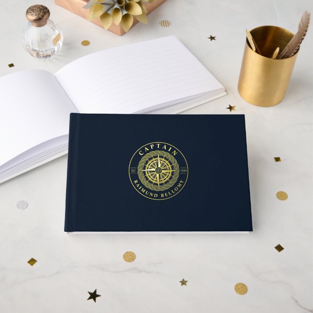 Gold Nautical Guest Book (Front Open)
