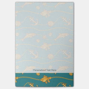 Gold Nautical Pattern Post-it Notes