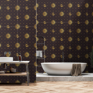 Gold Nautical Wallpaper