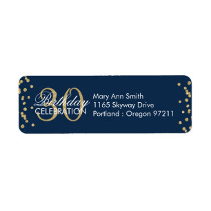 Gold Navy Blue 30th Birthday Glitter Confetti