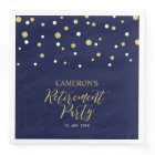Gold & Navy Blue Chic Confetti Retirement Party
