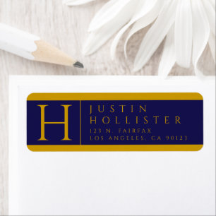 Gold & Navy   Classy Return Address