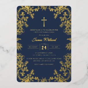 Gold Navy Cross Vintage First Communion