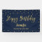 Gold & Navy Happy Birthday Party Banner