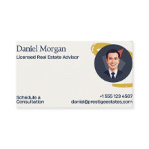 Gold & Navy Real Estate Business Card