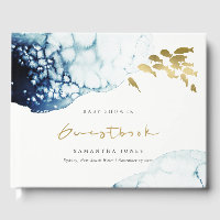GOLD NAVY UNDERWATER FISH WATERCOLOR BABY SHOWER