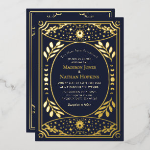 Gold & Navy Vintage Tarot Gothic Wedding Foil