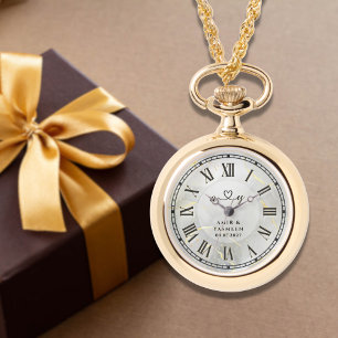 Gold Necklace Watch Pendant   Keepsake Gift