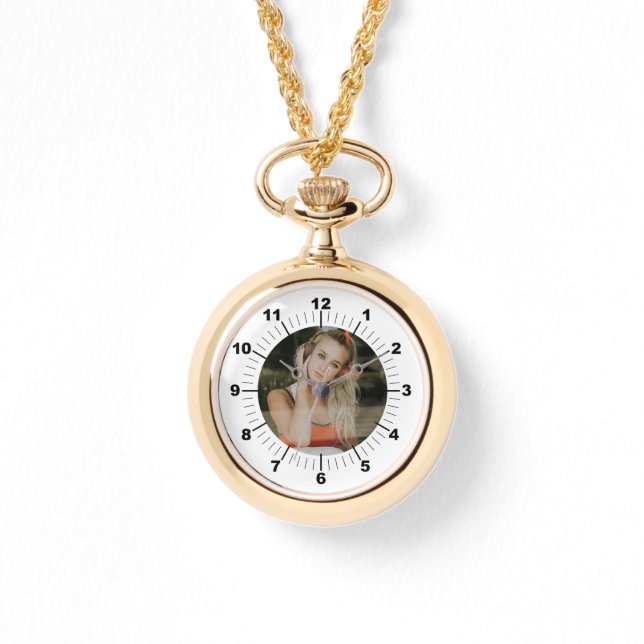 Gold Necklace Watch - Personalised  (Front)