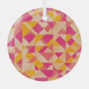 Gold neon background, colourful light effects. glass tree decoration