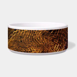 Gold Net Large Ceramic Pet Bowl
