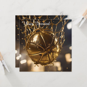 Gold Netball In A Gold Netball Net, Invitation
