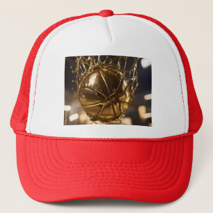 Gold Netball In A Gold Netball Net, Trucker Hat