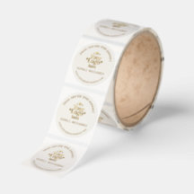 Gold Neutral Elegant Round Branding Thank You Clas