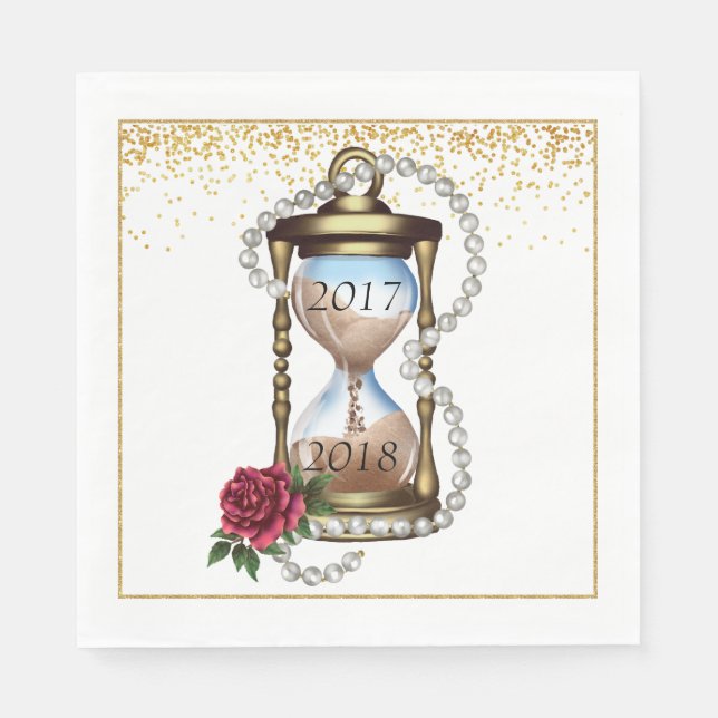 Gold New Years Eve Cocktail Napkins (Front)