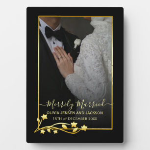 Gold Night Stars Frame Christmas Wedding Photo