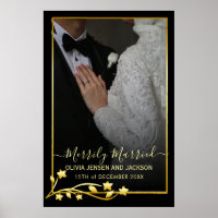Gold Night Stars Frame Christmas Wedding Photo