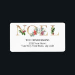 Gold Noel Christmas Return Address Label<br><div class="desc">Dress up your holiday correspondence with these elegant gold return address labels.</div>