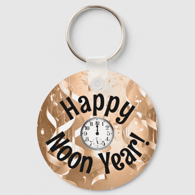 Gold Noon Year's Eve Family Party Keychain (Front)