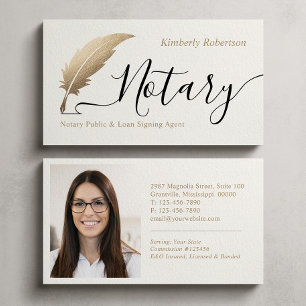  Gold Notary Calligraphy Business Card