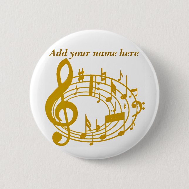 Gold Notes_ 6 Cm Round Badge (Front)