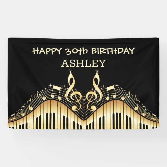 Gold Notes And Keyboards Banner (Horizontal)