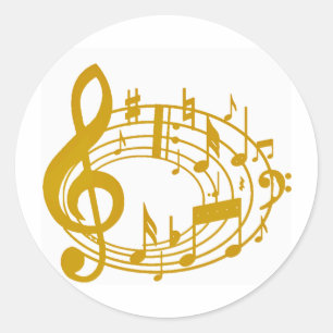 Gold Notes_ Classic Round Sticker