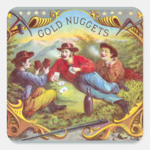 Gold Nuggets Antique Cigar Label 