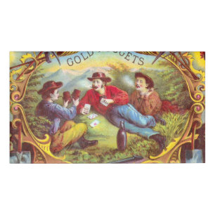 Gold Nuggets: Antique Cigar Label Wild West Art Name Tag