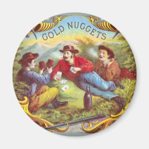 Gold Nuggets Vintage Cigar Label Magnet