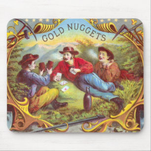 Gold Nuggets Vintage Cigar Label Mouse Pad