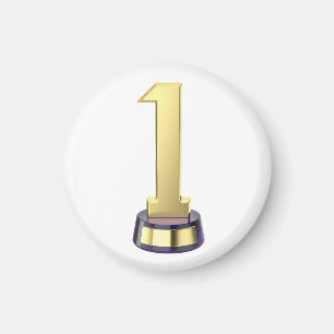Gold number one trophy magnet