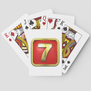 Gold Number Seven Playing Cards