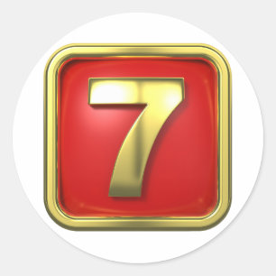 Gold Number Seven Stickers
