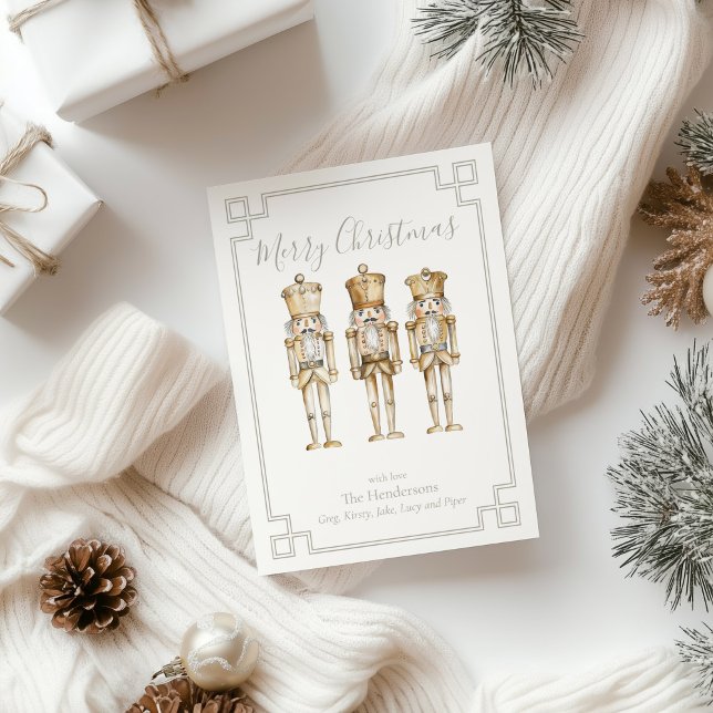 Gold Nutcracker Christmas Holiday Card (gold nutcracker christmas holiday card
)