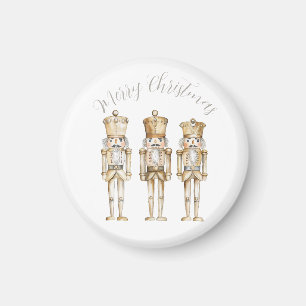 Gold Nutcracker Christmas Magnet