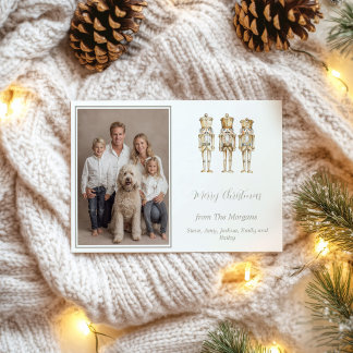 Gold Nutcracker Christmas Photo Holiday Card