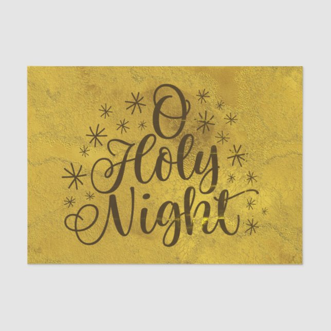 Gold O Holy Night Christmas Tissue Paper (Front)