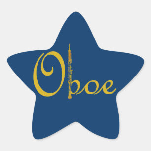 Gold Oboe Star Sticker