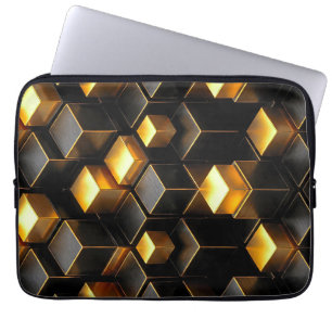 Gold Obsidian Neo Deco Cyber Corporate Voxel Armou Laptop Sleeve