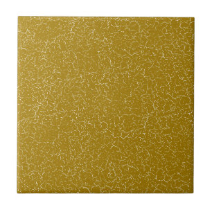 Gold Ochre Crackle Glaze Solid Colour Tile