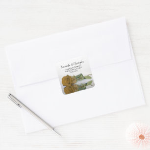 Gold Ochre Rose Return Address Envelope Seal
