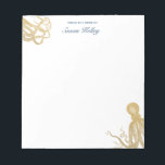 Gold Octopus Personalised Notepad<br><div class="desc">Use the template form to add your text.</div>