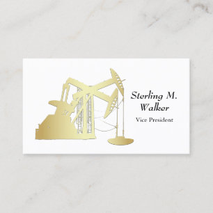 Gold Oilfield Pumping Unit Inches Centimetres Business Card