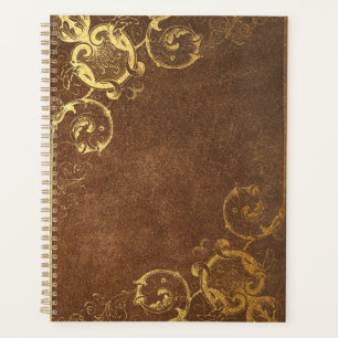 Gold Old Antique Gilded Book Cover Planner