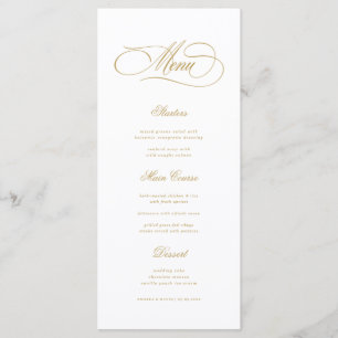 Gold Old Money Aesthetic Retro Wedding Menu