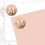 Gold Ombre Fade Custom Colour Wedding Sticker<br><div class="desc">Personalise with your message and monogram. Also great for address labels.</div>