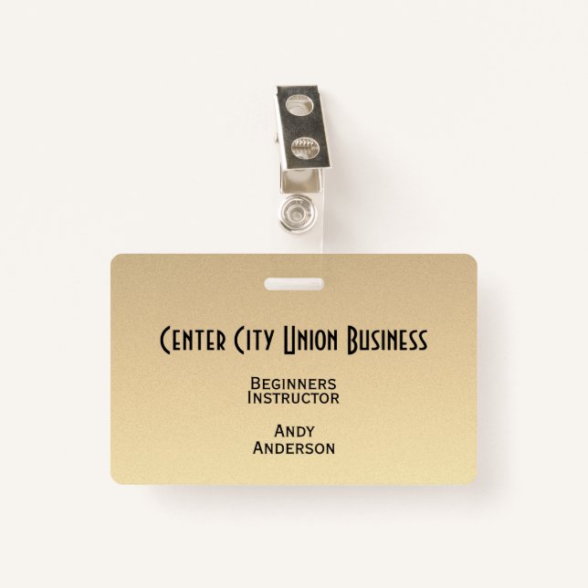 Gold Ombre ID Badge (Front with Clip)