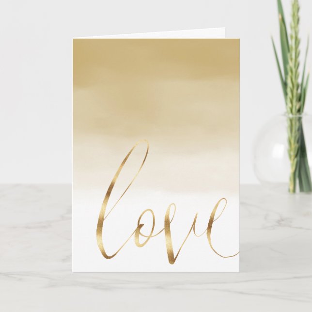 Gold Ombre Love Card (Front)