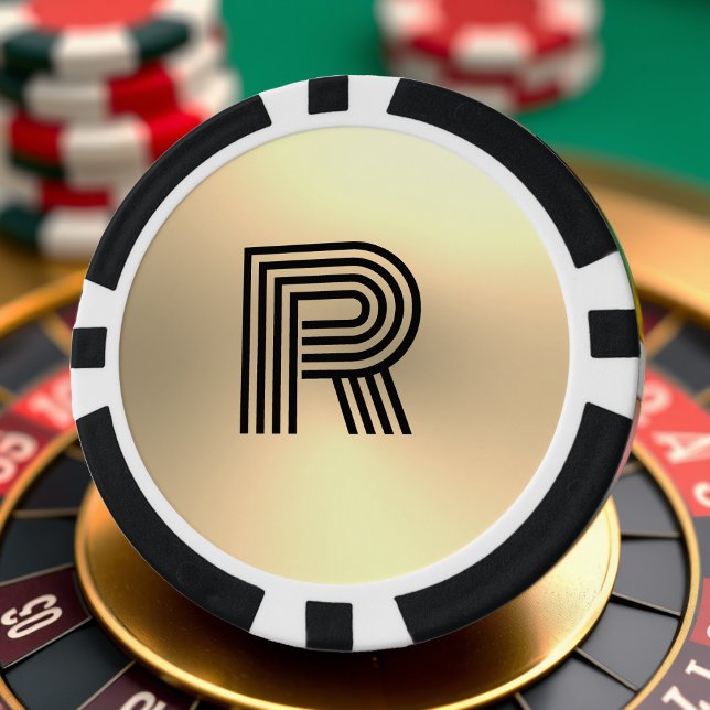 Gold Ombre Monogram Poker Chips (Creator Uploaded)